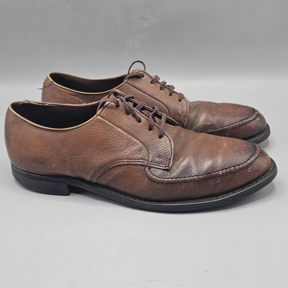 Vintage Hy-Test Shoes Size 9.5 D Oxford Steel Toe Brown Tufgum Soles Oil Resista